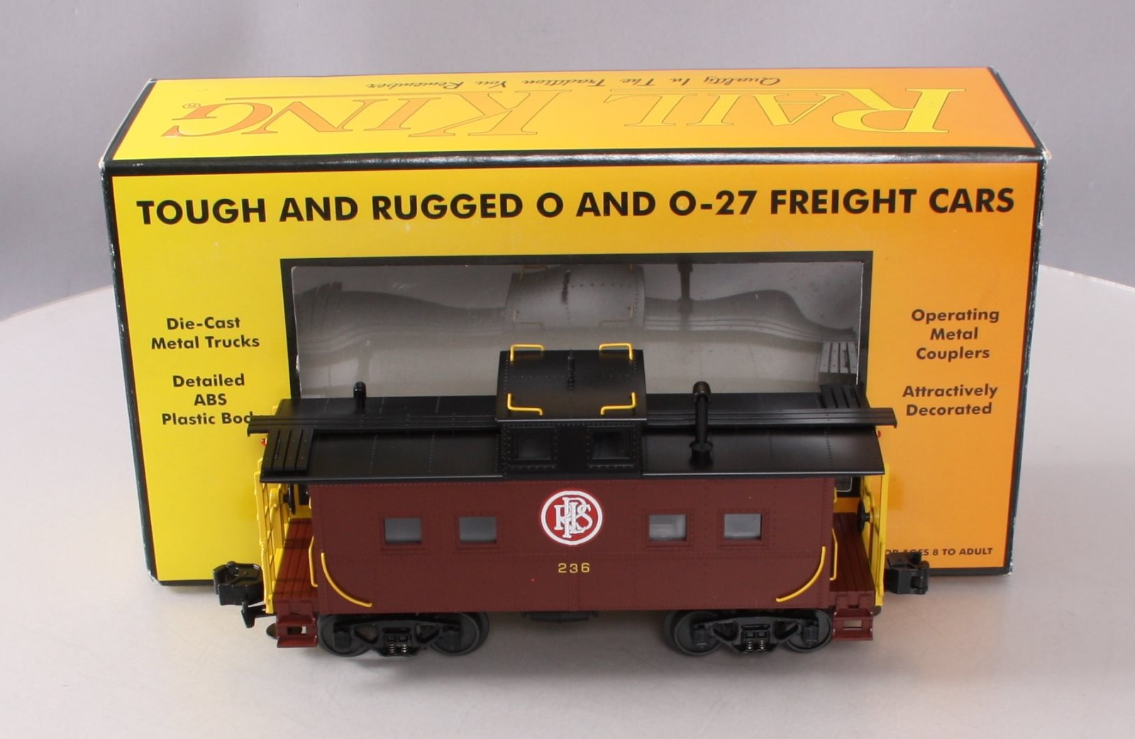 MTH 30-7776 O Pennsylvania Reading Seashore Steel Caboose #236 LN/Box