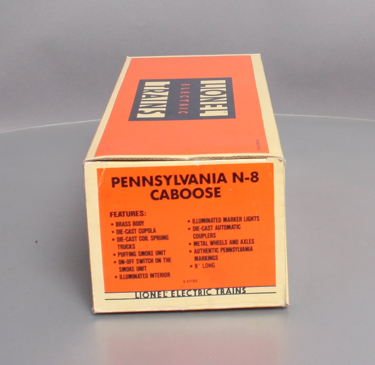 Lionel 6-51702 O Gauge BRASS Pennsylvania N-8 Smoking Caboose #478039 NIB
