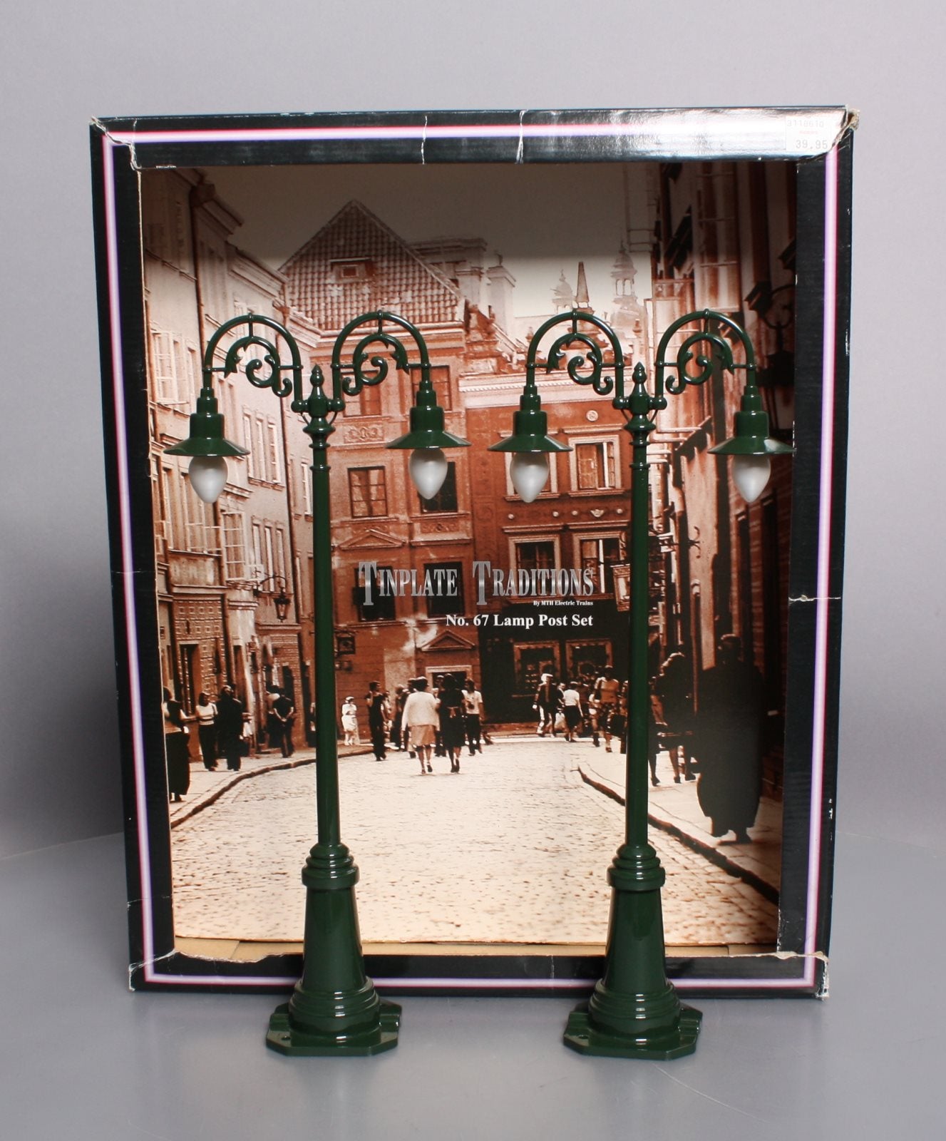 MTH 10-1095 Standard Gauge Dark Green #67 Lamp Post Set (Pack of 2) LN/Box