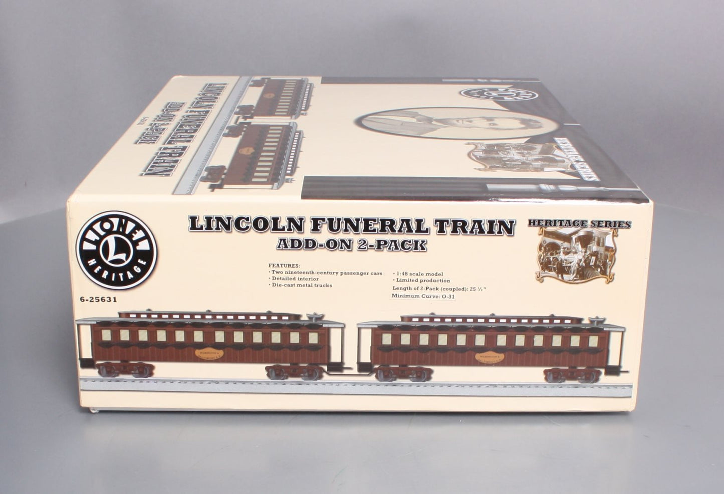 Lionel 6-25631 O Lincoln Funeral Train Add-On Cars (Pack of 2) LN/Box