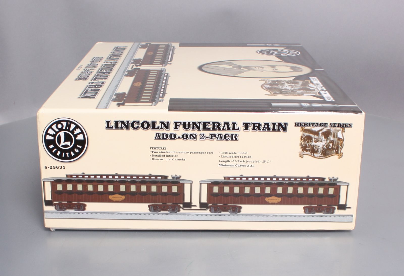 Lionel 6-25631 O Lincoln Funeral Train Add-On Cars (Pack of 2) LN/Box
