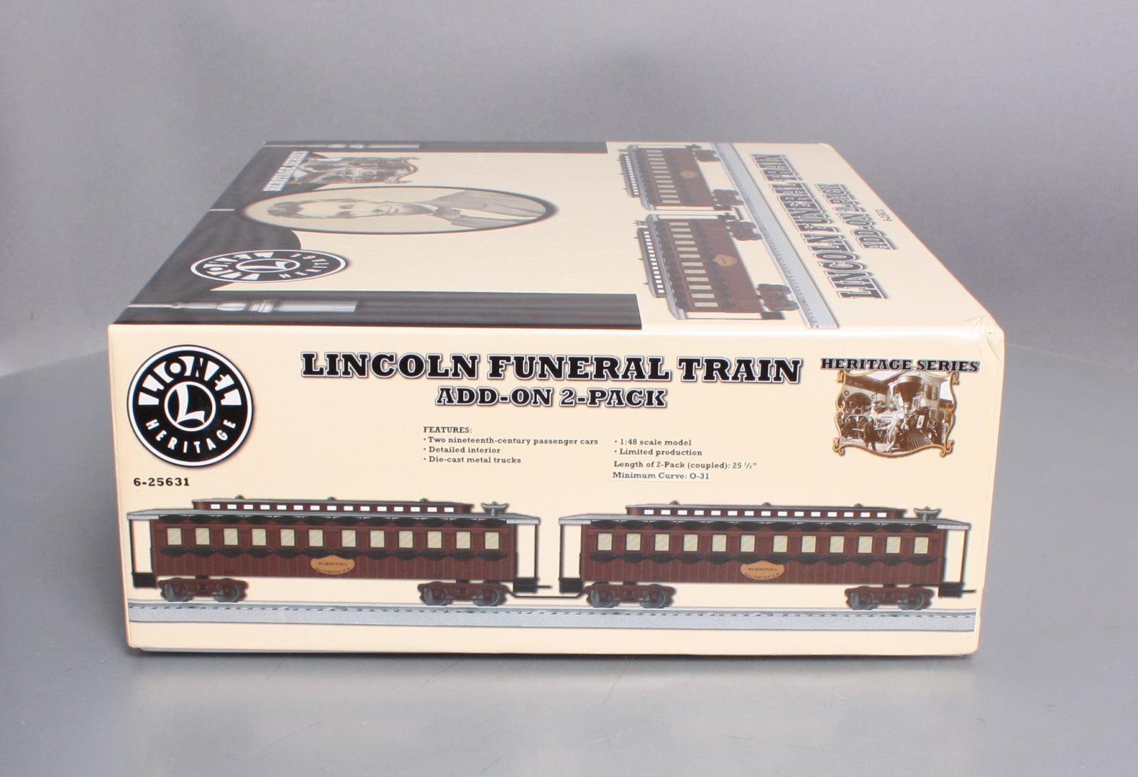 Lionel 6-25631 O Lincoln Funeral Train Add-On Cars (Pack of 2) LN/Box