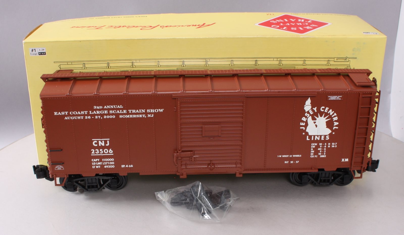 Aristo-Craft 46093 Central Of New Jersey Box Car #23506 LN/Box