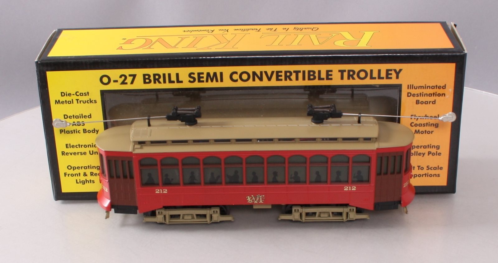 MTH 30-2512-1 Brill Semi Convertible Trolley with Proto-Sound 1.0 #212 LN/Box