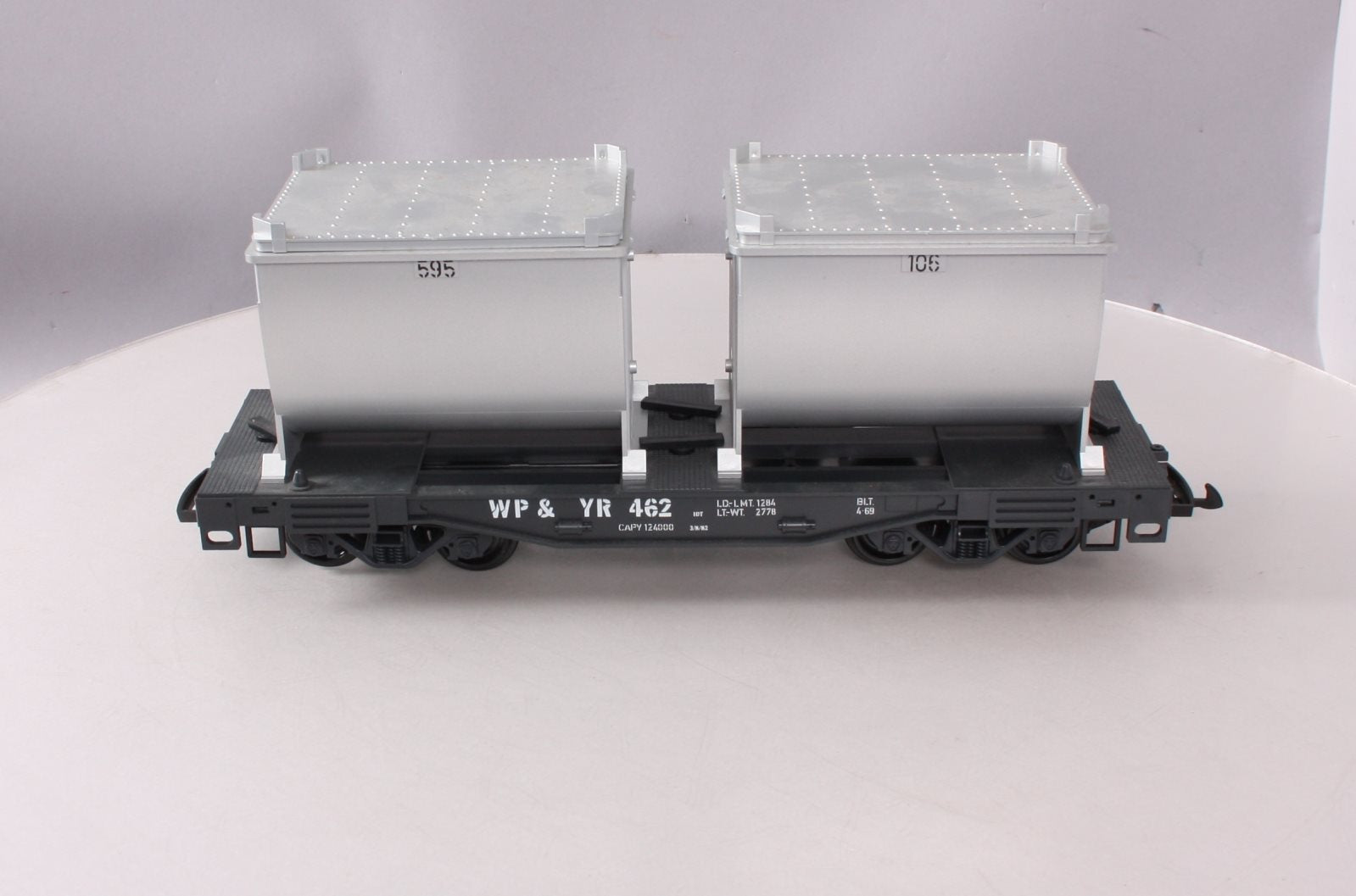 LGB 4086 G Scale White Pass & Yukon Forney Flatcar w/Ore Container Load #462 LN/Box