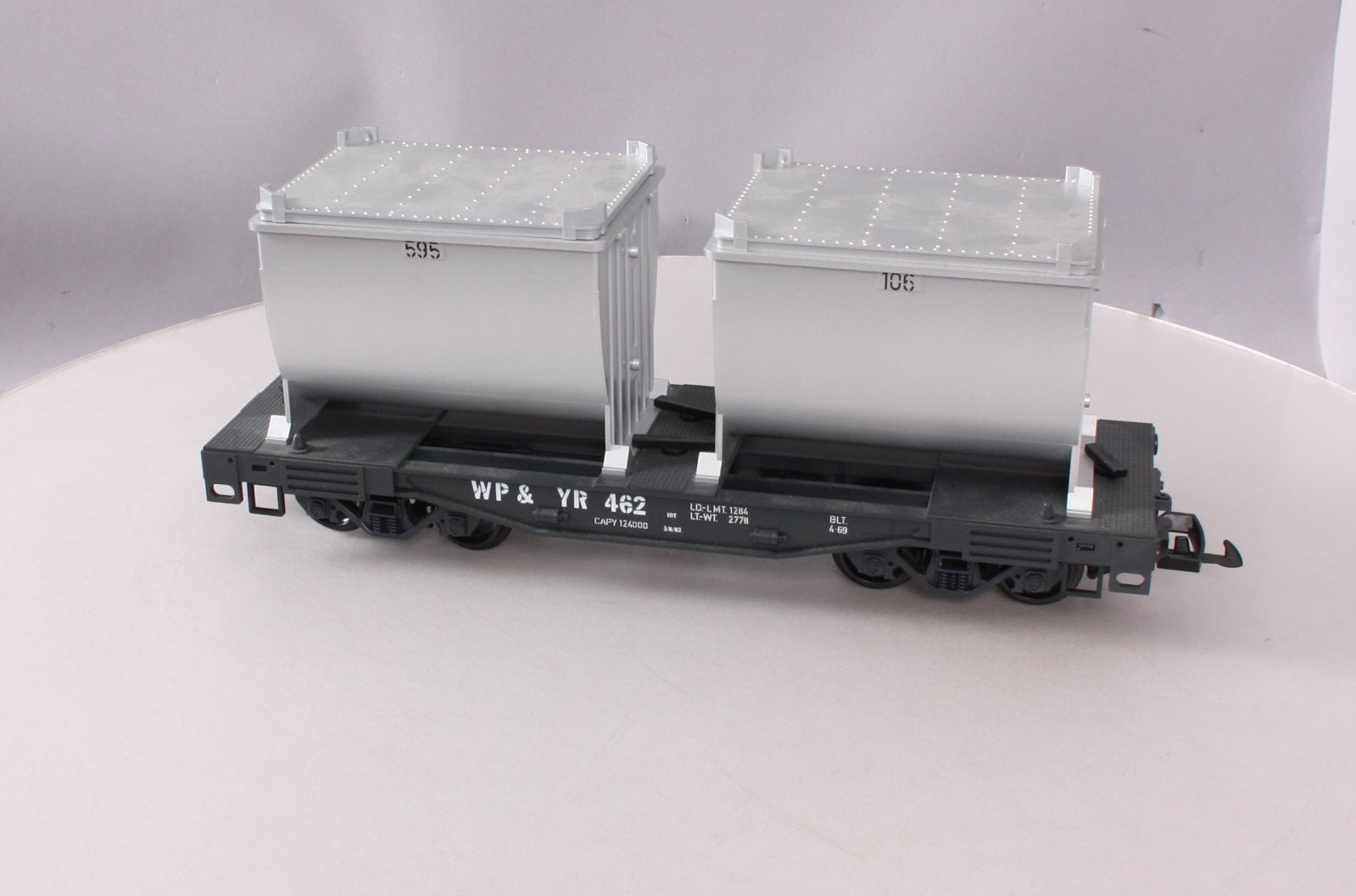 LGB 4086 G Scale White Pass & Yukon Forney Flatcar w/Ore Container Load #462 LN/Box