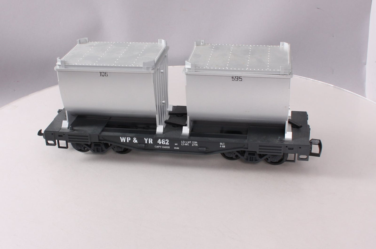 LGB 4086 G Scale White Pass & Yukon Forney Flatcar w/Ore Container Load #462 LN/Box