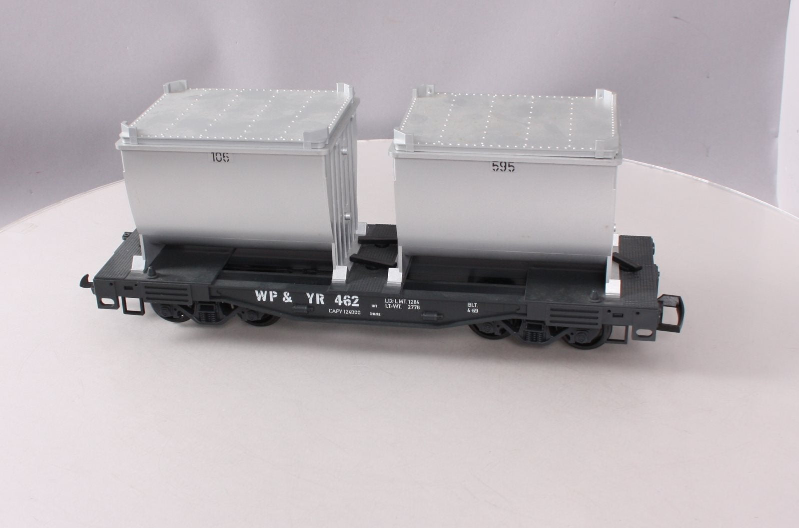 LGB 4086 G Scale White Pass & Yukon Forney Flatcar w/Ore Container Load #462 LN/Box
