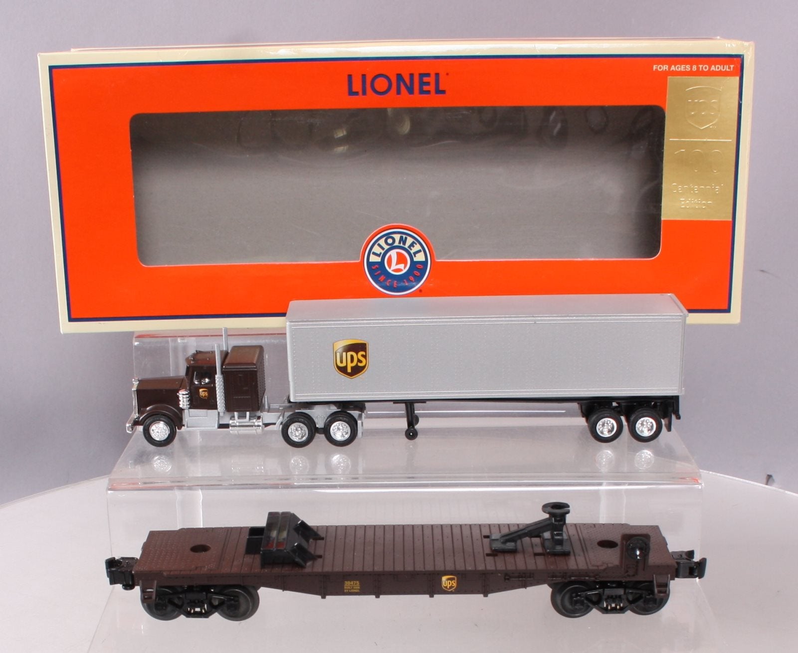 Lionel 6-39475 O Gauge UPS Flatcar with Tractor and Trailer LN/Box