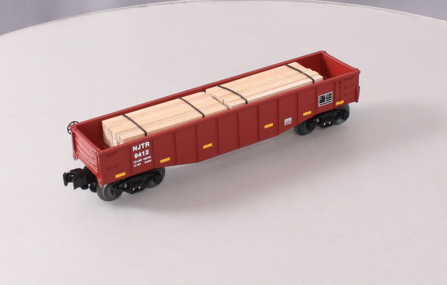Lionel 6-26696 O Gauge NJ Transit Gondola #9412 w/Wood Ties LN/Box
