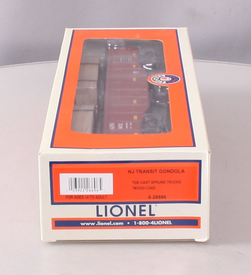 Lionel 6-26696 O Gauge NJ Transit Gondola #9412 w/Wood Ties