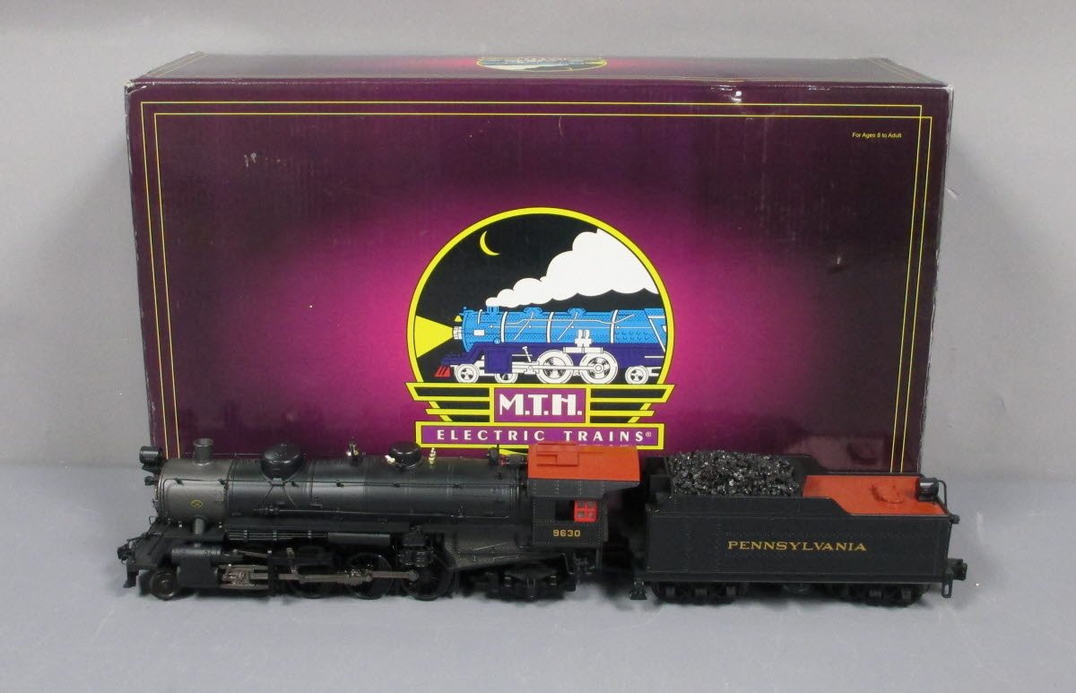 MTH 20-3286-1 PRR 2-8-2 USRA Lt Mikado Steam Engine HiRail w/PS2 #9630
