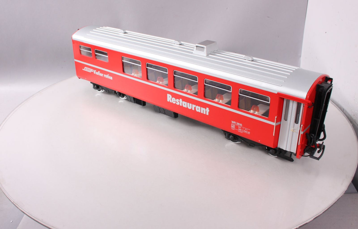 LGB 3068 G Scale RhB Red Restaurant / Diner Car #3815 (Metal Wheels) EX/Box