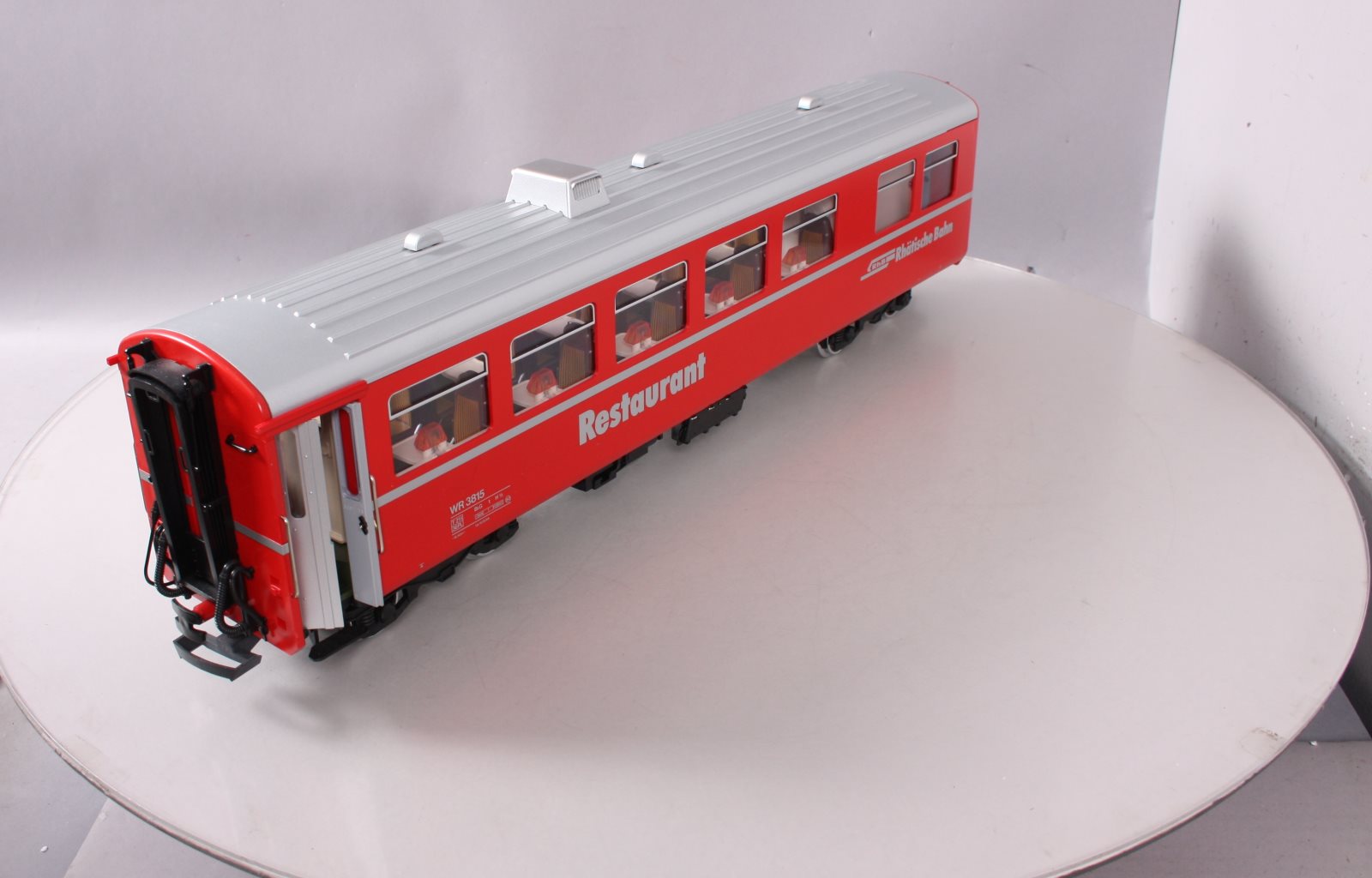 LGB 3068 G Scale RhB Red Restaurant / Diner Car #3815 (Metal Wheels) EX/Box