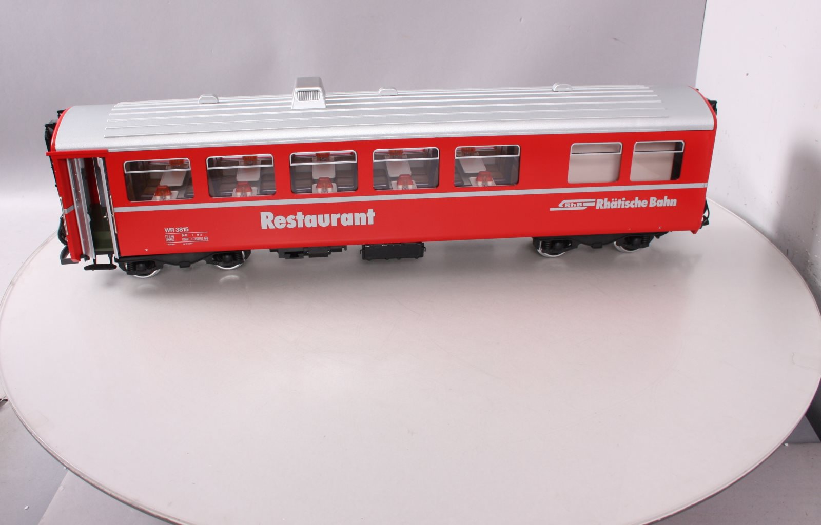 LGB 3068 G Scale RhB Red Restaurant / Diner Car #3815 (Metal Wheels) EX/Box