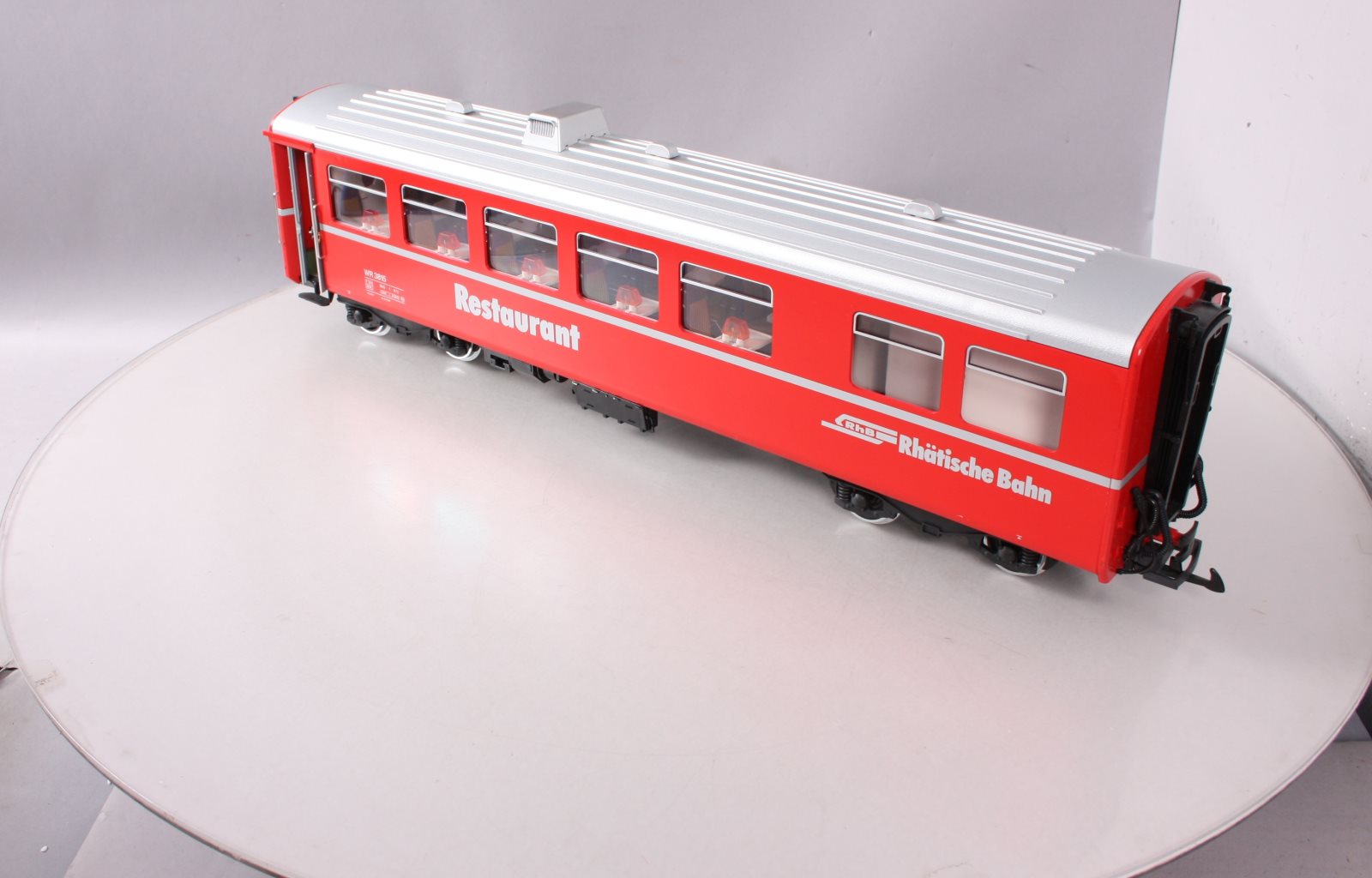 LGB 3068 G Scale RhB Red Restaurant / Diner Car #3815 (Metal Wheels) EX/Box