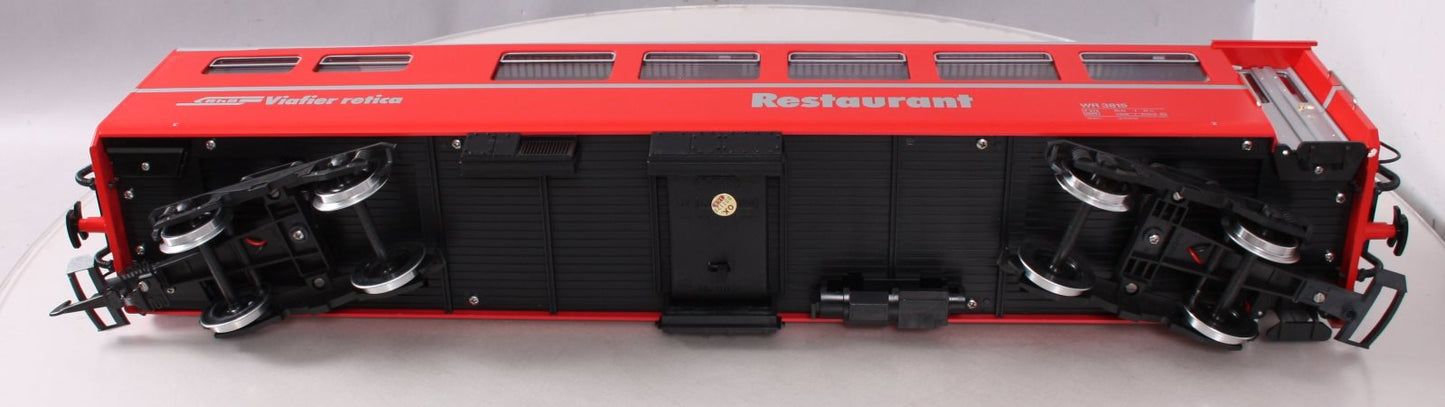 LGB 3068 G Scale RhB Red Restaurant / Diner Car #3815 (Metal Wheels) EX/Box