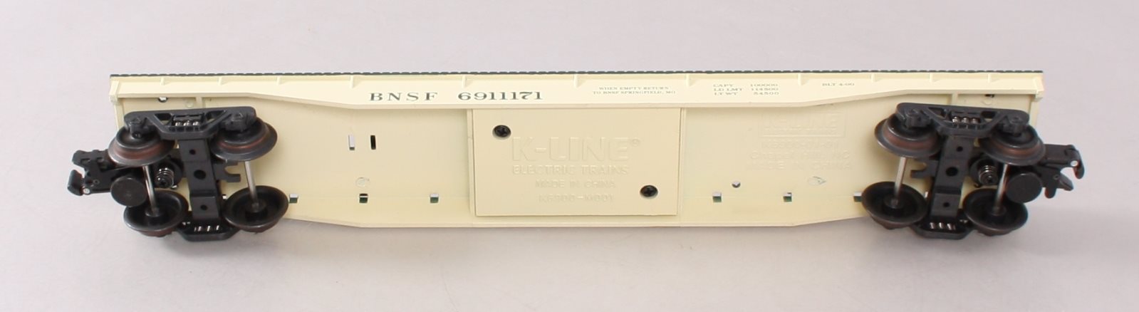 K-Line K691-1171 O Gauge Burlington Northern Santa Fe Flatcar w/ 1957 Corvettes NIB