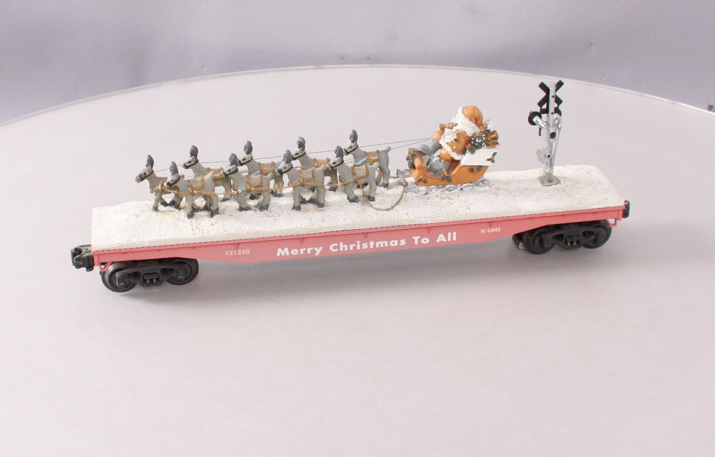 K-Line K691-7402 O Gauge Santa & 9 Reindeer Flatcar #121350 LN/Box