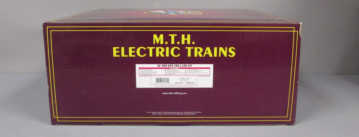 MTH 20-90733 O Gauge Southern Pacific 40' AAR Box Car Set [6 Car Set] LN/Box