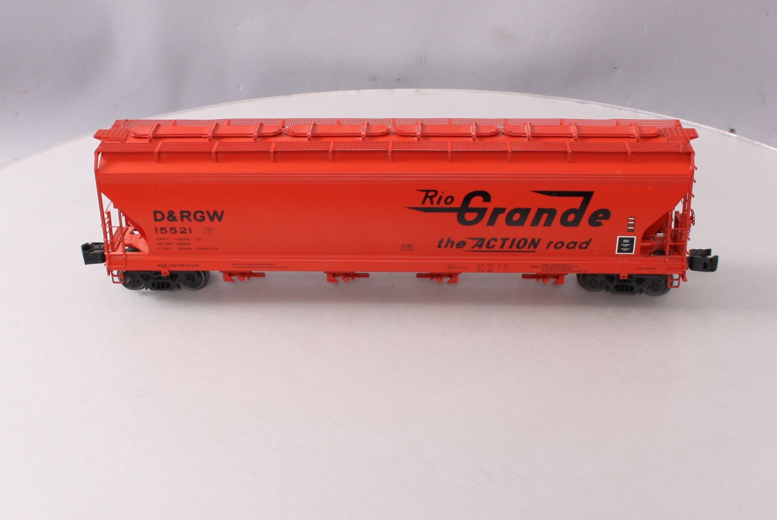 Lionel 6-17187 O Gauge Rio Grande ACF 4-Bay Hopper Car #15521 LN/Box