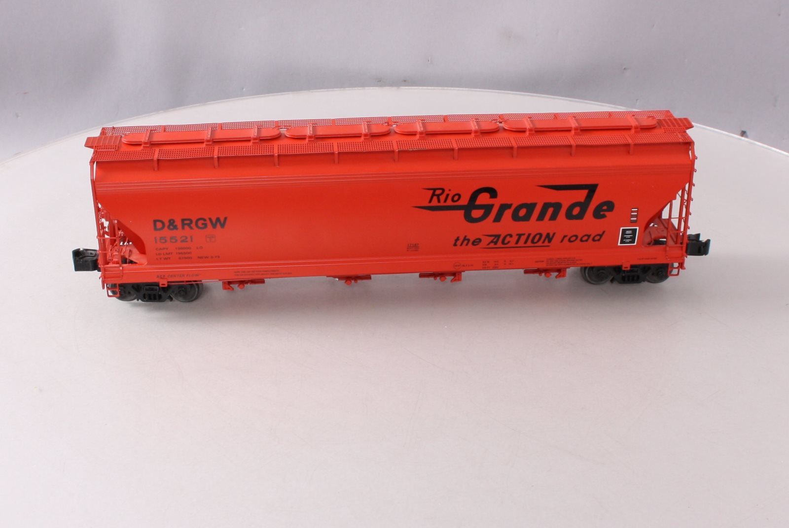 Lionel 6-17187 O Gauge Rio Grande ACF 4-Bay Hopper Car #15521 LN/Box