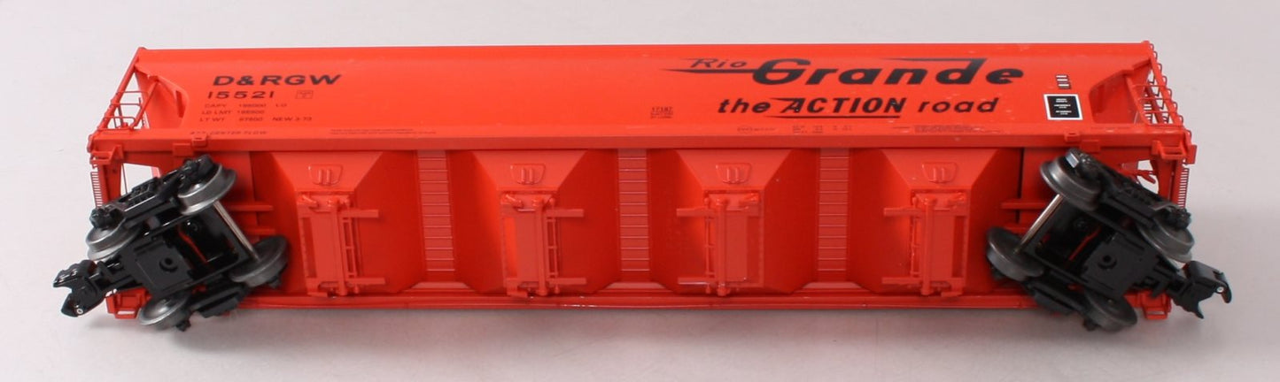 Lionel 6-17187 O Gauge Rio Grande ACF 4-Bay Hopper Car #15521 LN/Box