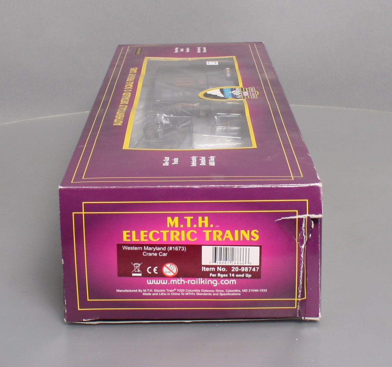 MTH 20-98747 O Scale Western Maryland Crane Car #1673