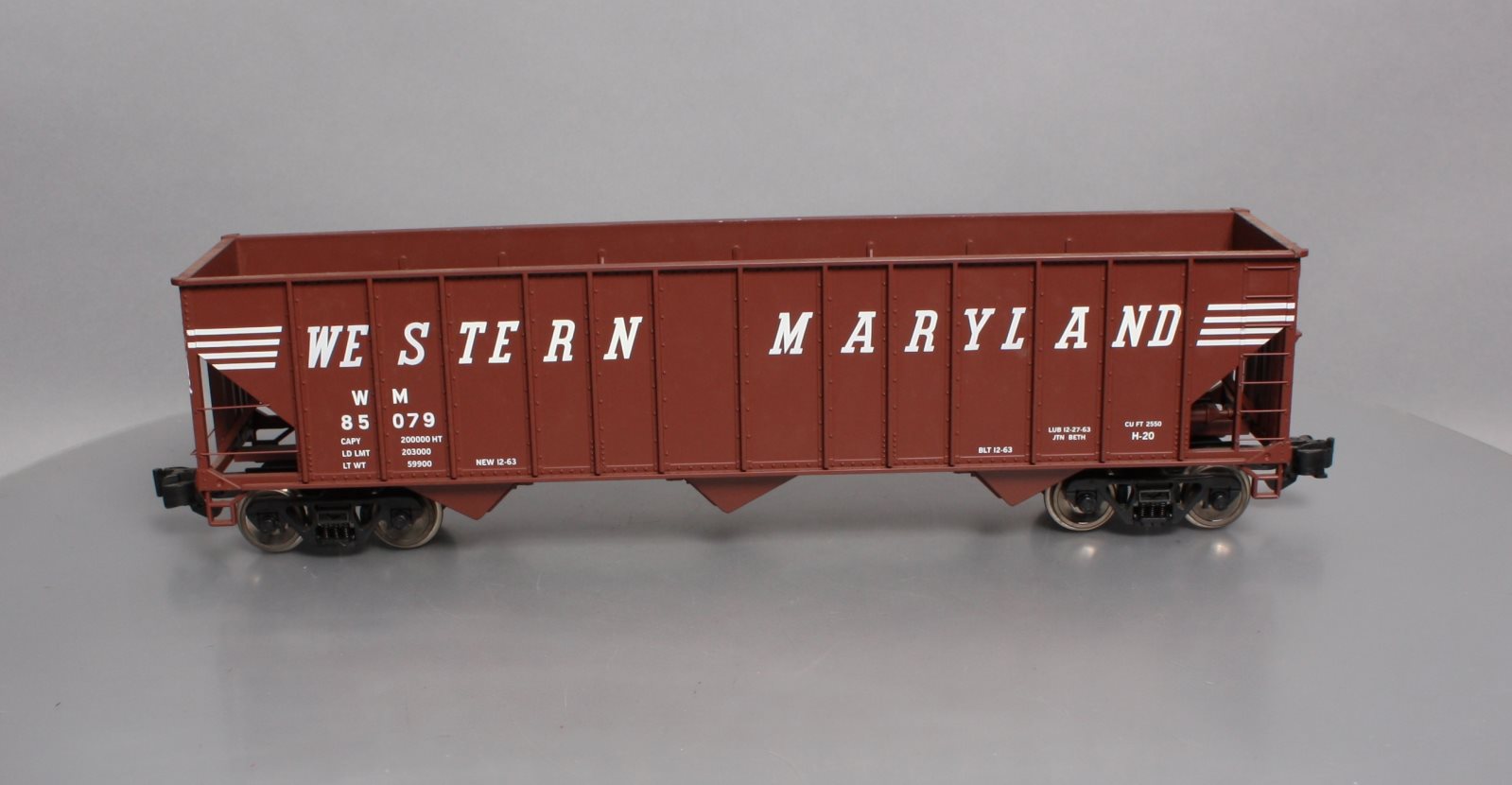 Aristo-Craft 41495 G Scale Western Maryland 100 Ton Coal Hopper #85079 LN/Box