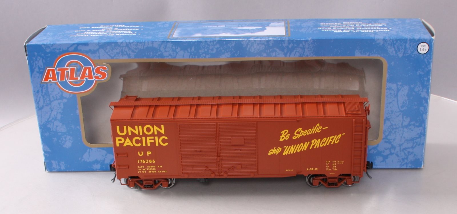 Atlas 3002827-1 O Scale Union Pacific 40' 1937 AAR Box Car #176386 (2-Rail) LN/Box