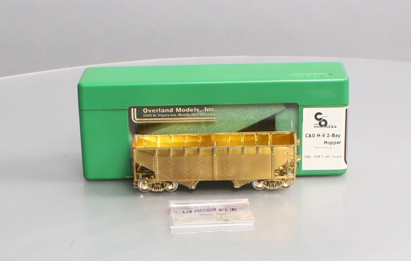 Overland 3047 HO Scale BRASS C&O H-6 2-Bay Hopper - Unpainted LN/Box