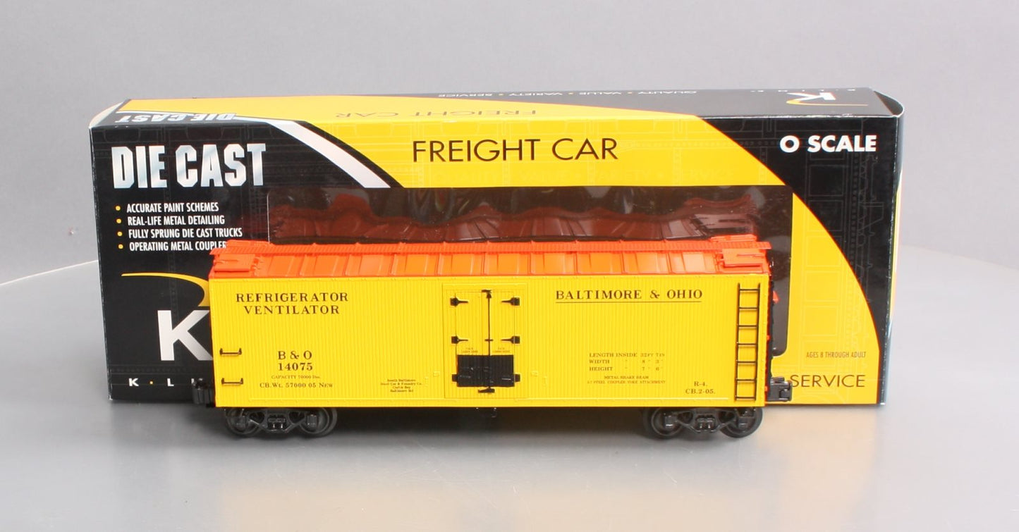 K-Line K752-1091 O Gauge Baltimore & Ohio Die-Cast Refrigerator #14075 LN/Box