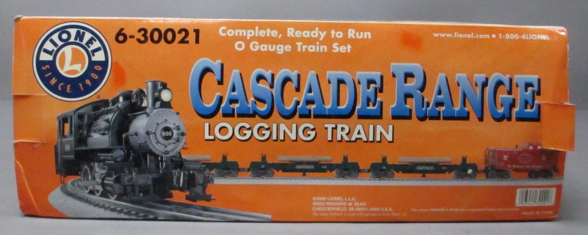 Lionel 6-30021 O Gauge Cascade Range Steam Locomotive Logging Train Set NIB