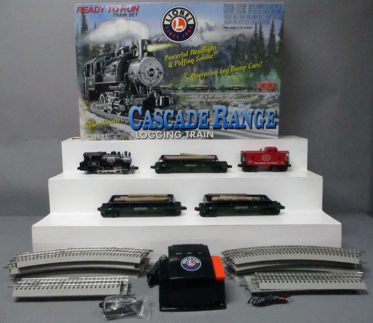 Lionel 6-30021 O Gauge Cascade Range Steam Locomotive Logging Train Set NIB