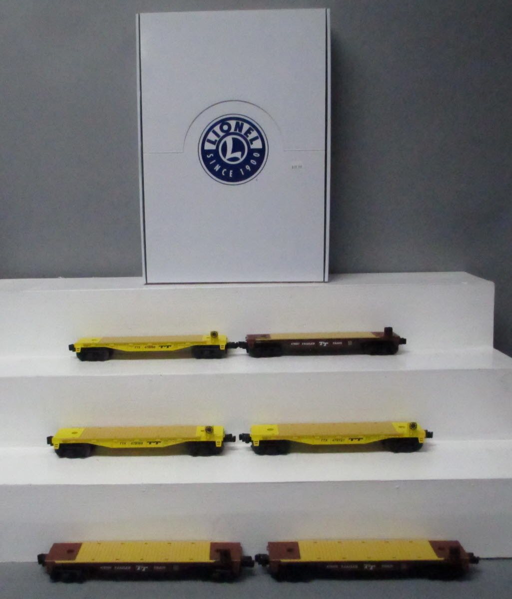 Lionel 6-84454 O Trailer Train Flat Car Set (6) LN/Box