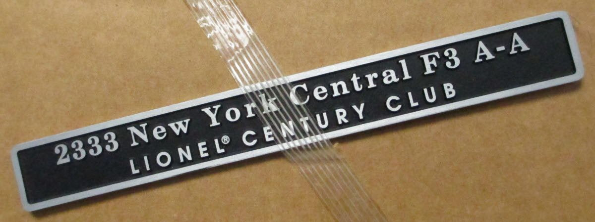 Lionel 6-18135 O Lionel Century Club 2333 NYC F3 AA Diesel Set with Display Case LN/Box
