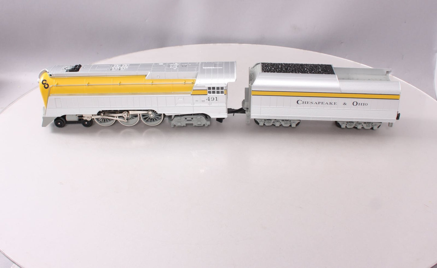 MTH 30-1161-1 O C&O Streamlined Hudson Steam Locomotive & Tender w/PS1 #491 LN/Box