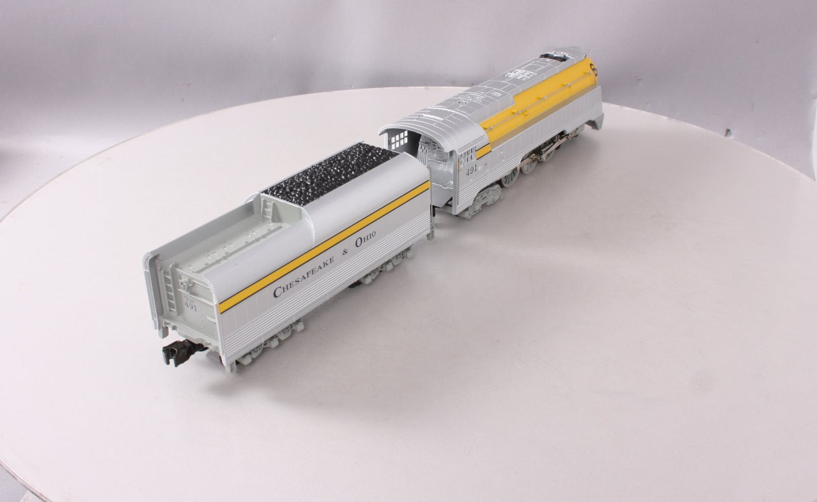 MTH 30-1161-1 O C&O Streamlined Hudson Steam Locomotive & Tender w/PS1 #491 LN/Box