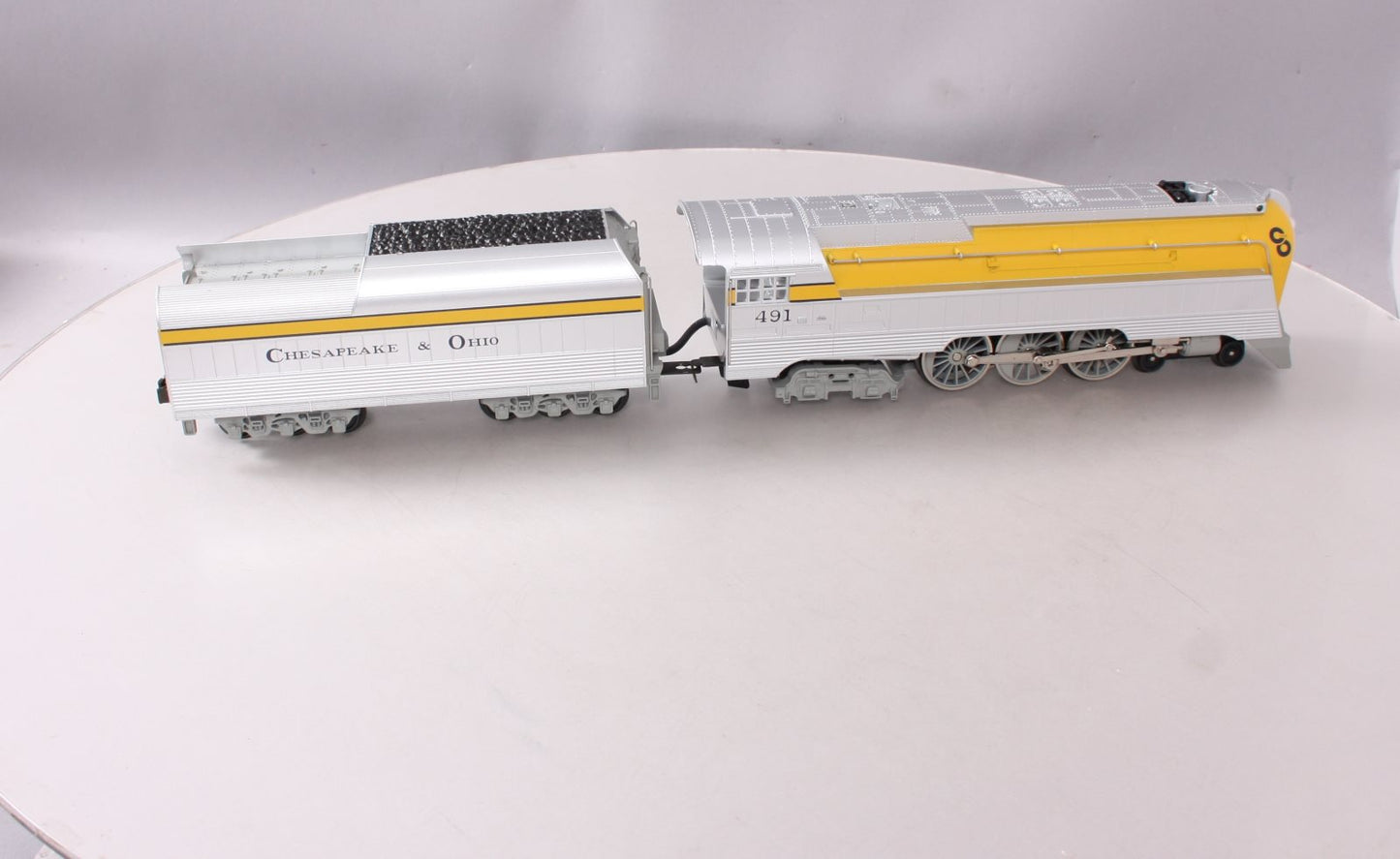 MTH 30-1161-1 O C&O Streamlined Hudson Steam Locomotive & Tender w/PS1 #491 LN/Box