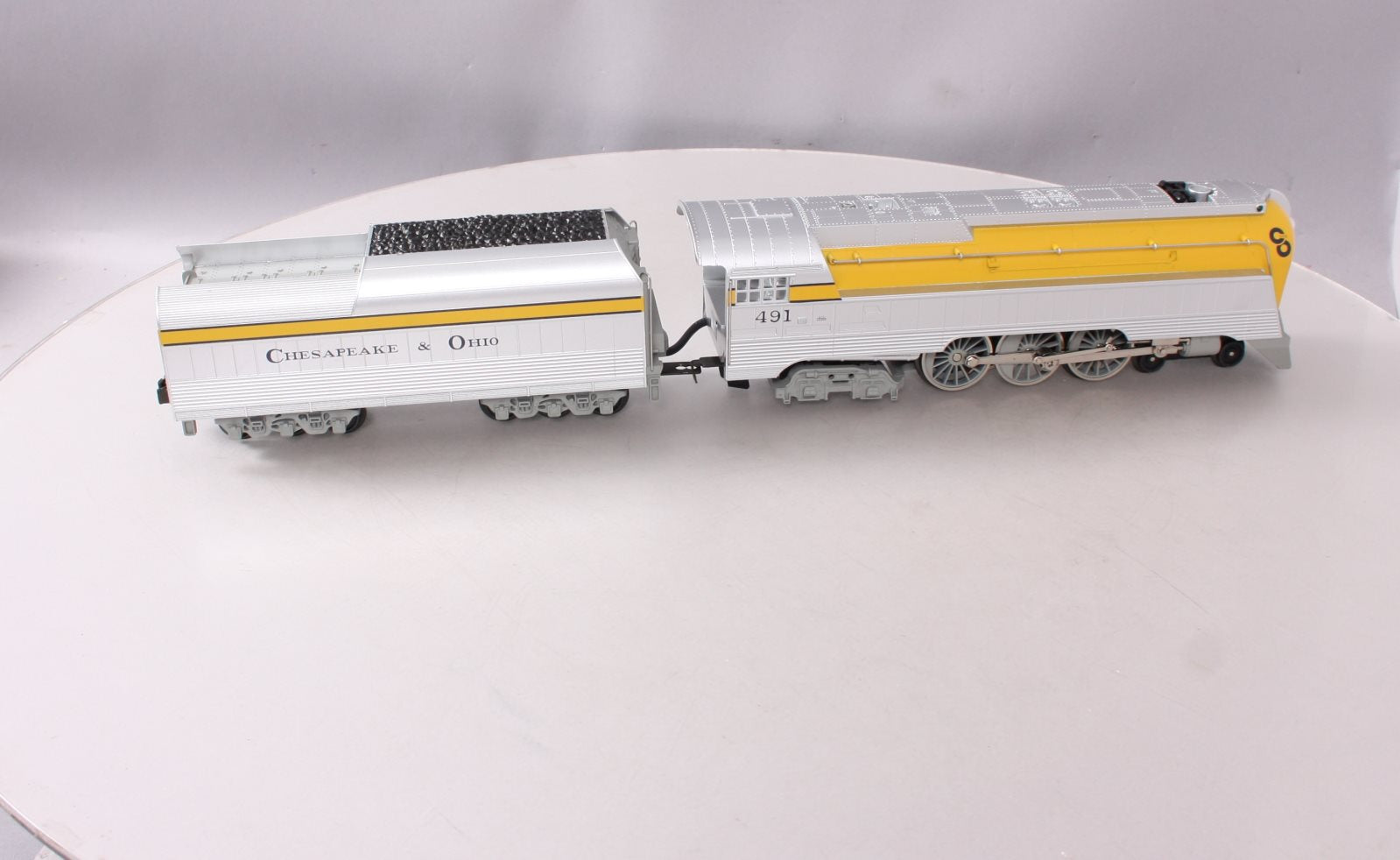 MTH 30-1161-1 O C&O Streamlined Hudson Steam Locomotive & Tender w/PS1 #491 LN/Box