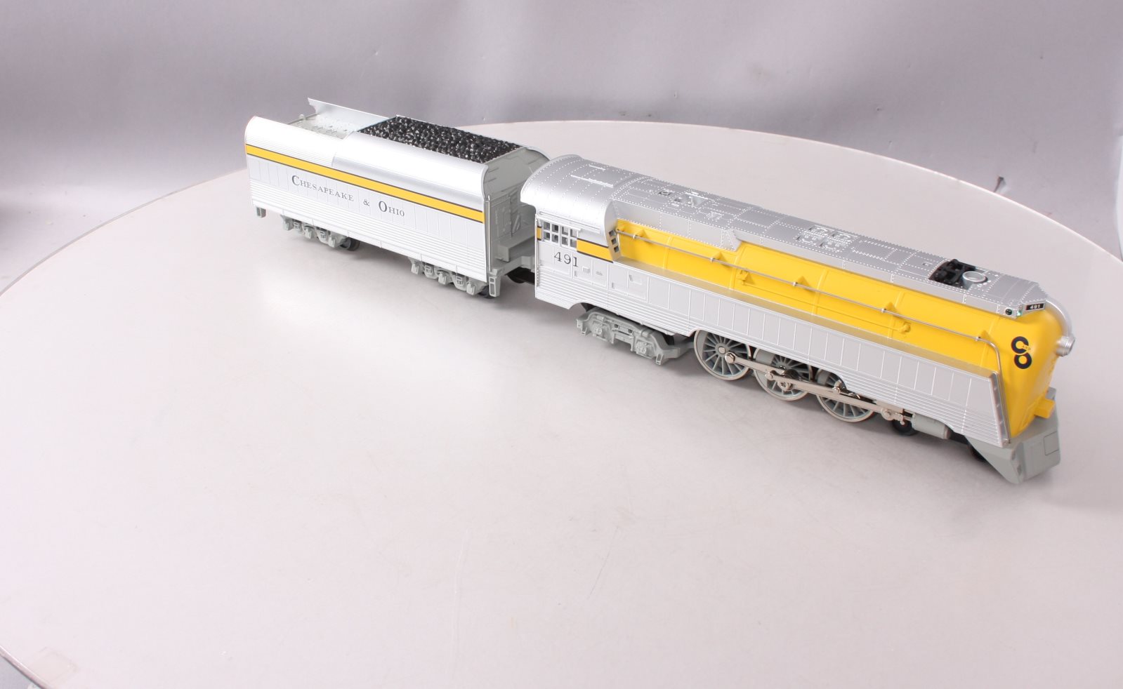 MTH 30-1161-1 O C&O Streamlined Hudson Steam Locomotive & Tender w/PS1 #491 LN/Box