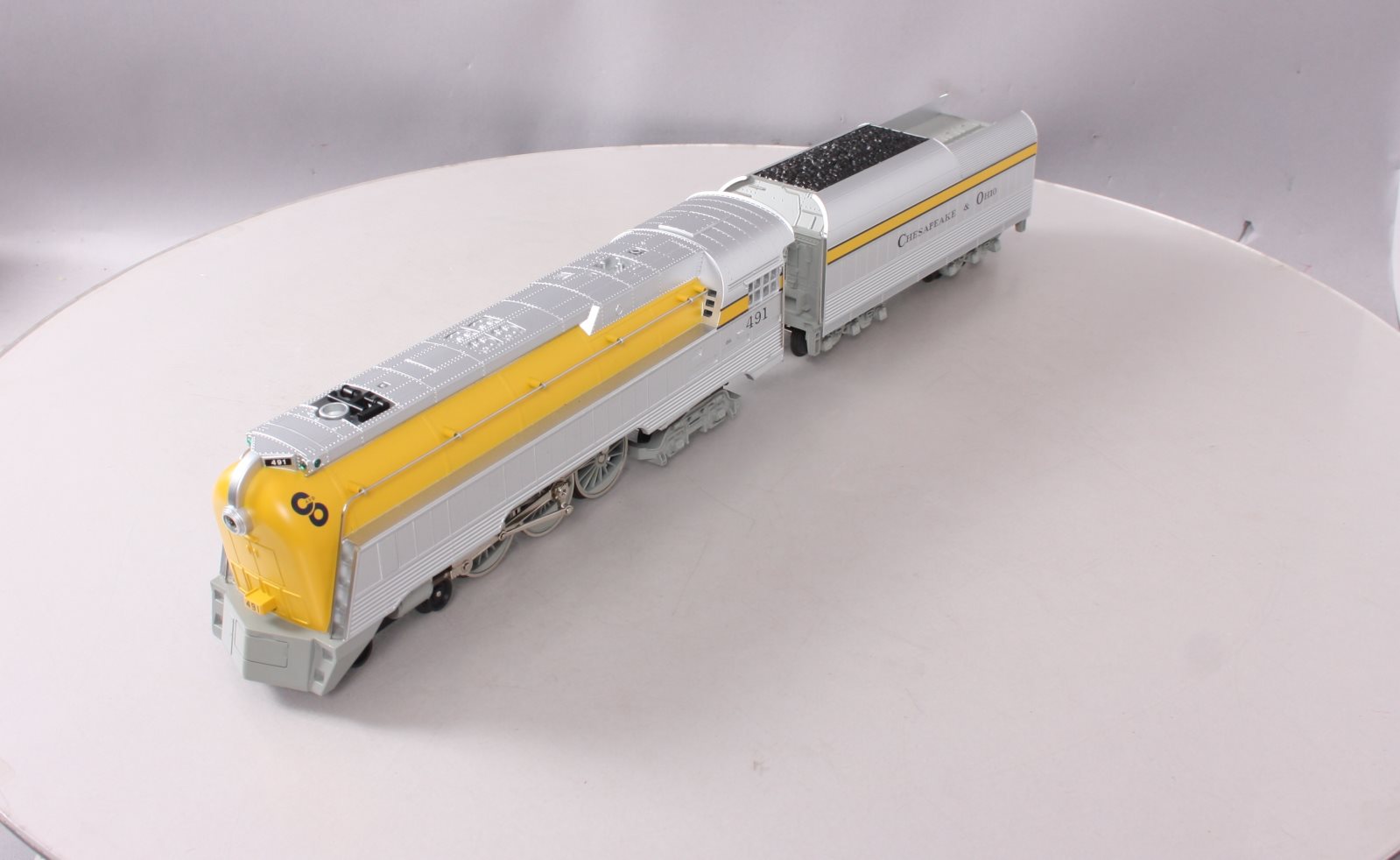 MTH 30-1161-1 O C&O Streamlined Hudson Steam Locomotive & Tender w/PS1 #491 LN/Box