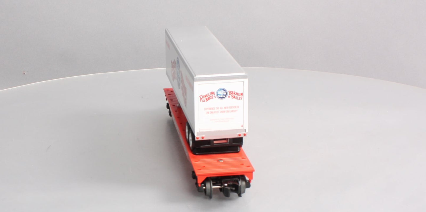 K-Line 6-22574 O Gauge Ringling Bros Flat Car #39 w/ Trailer #4 LN/Box