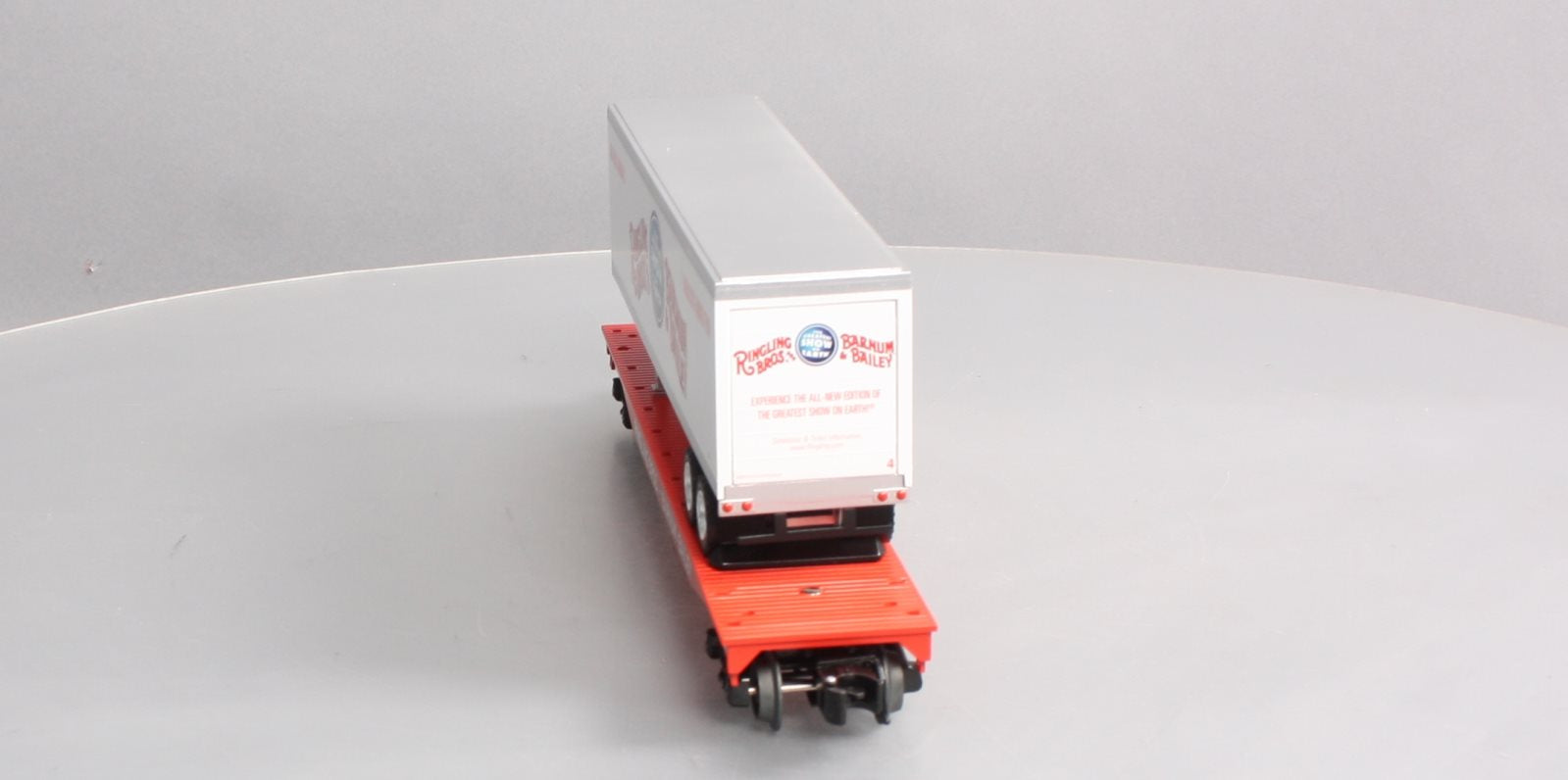 K-Line 6-22574 O Gauge Ringling Bros Flat Car #39 w/ Trailer #4 LN/Box