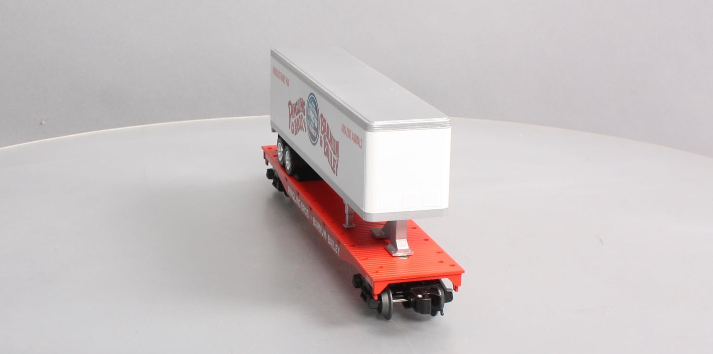 K-Line 6-22574 O Gauge Ringling Bros Flat Car #39 w/ Trailer #4 LN/Box