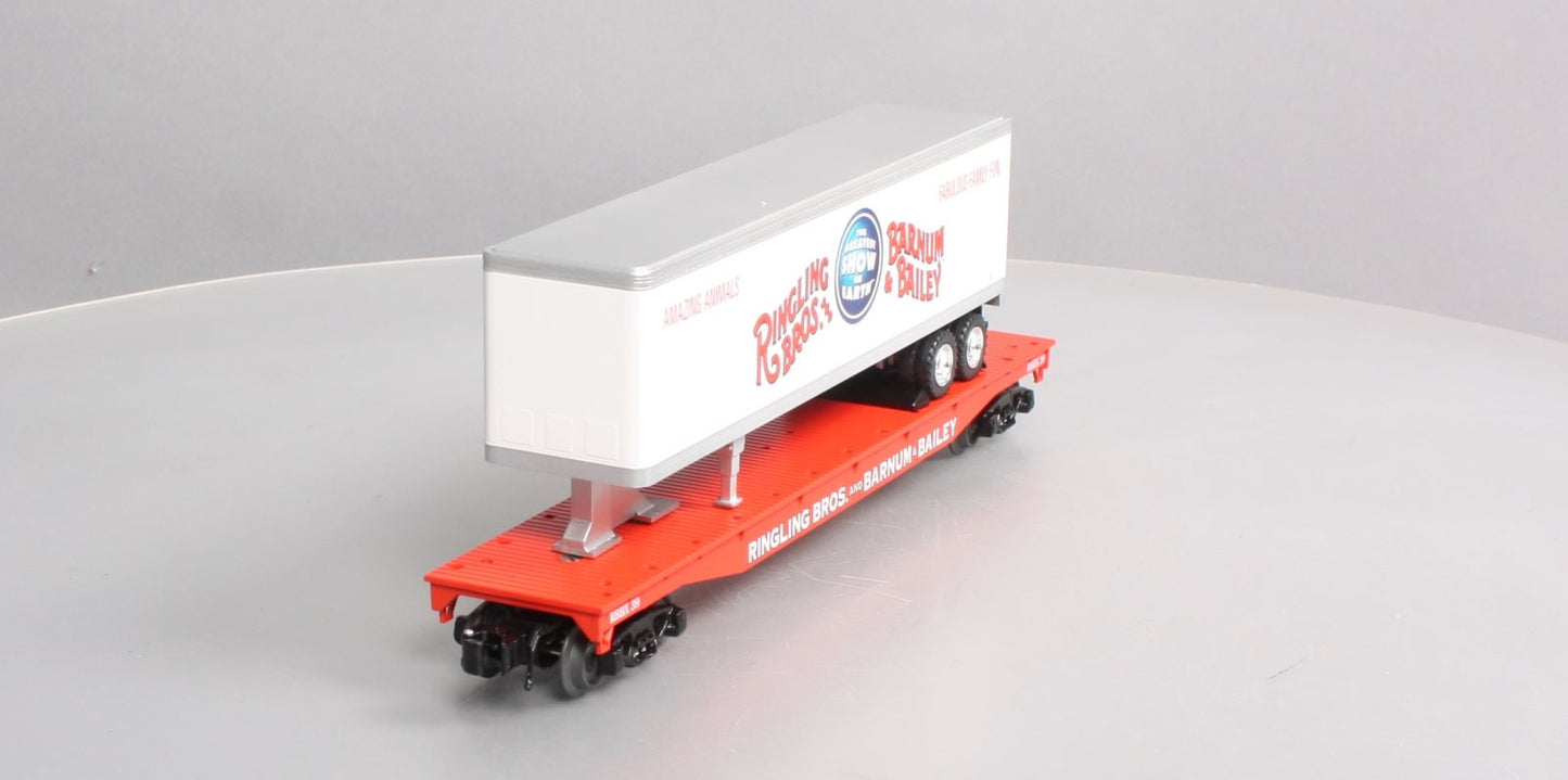 K-Line 6-22574 O Gauge Ringling Bros Flat Car #39 w/ Trailer #4 LN/Box