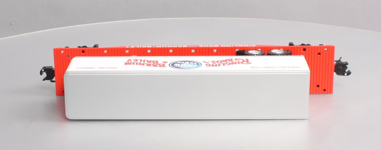 K-Line 6-22574 O Gauge Ringling Bros Flat Car #39 w/ Trailer #4 LN/Box