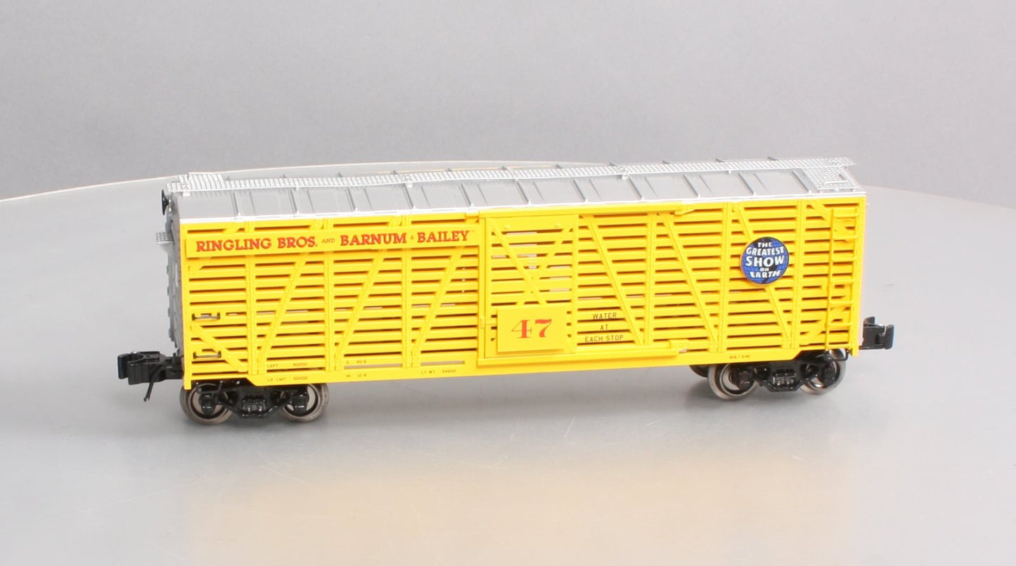 K-Line 6-22248 O Gauge Ringling Brothers Scale Stock Car #47 (Gold) NIB