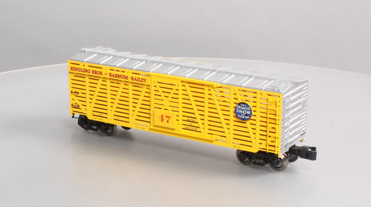 K-Line 6-22248 O Gauge Ringling Brothers Scale Stock Car #47 (Gold) NIB