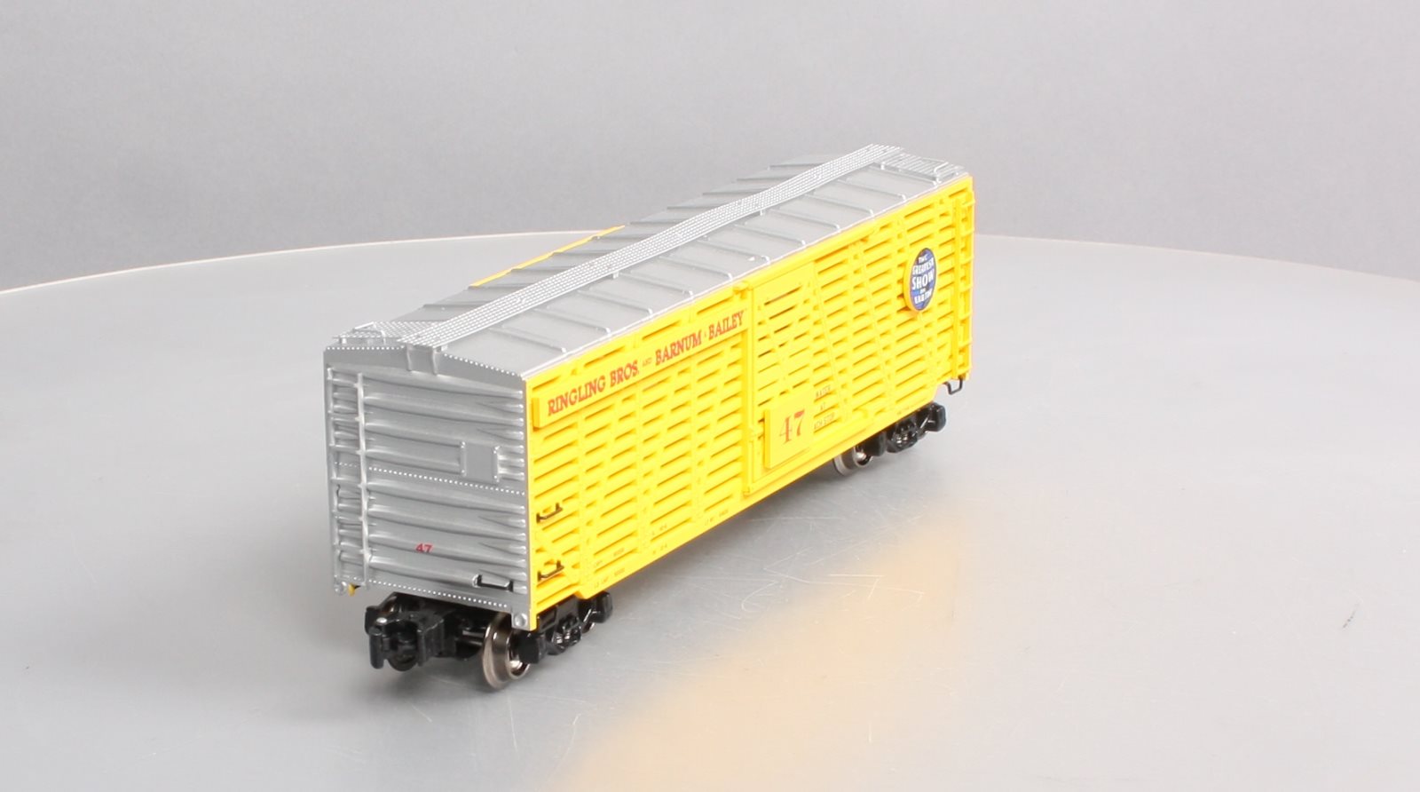 K-Line 6-22248 O Gauge Ringling Brothers Scale Stock Car #47 (Gold) NIB